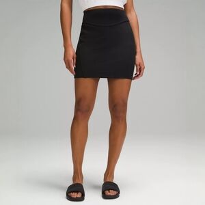 Lululemon Scuba High Rise Mini Skirt Black Fleece Athleisure L NWT